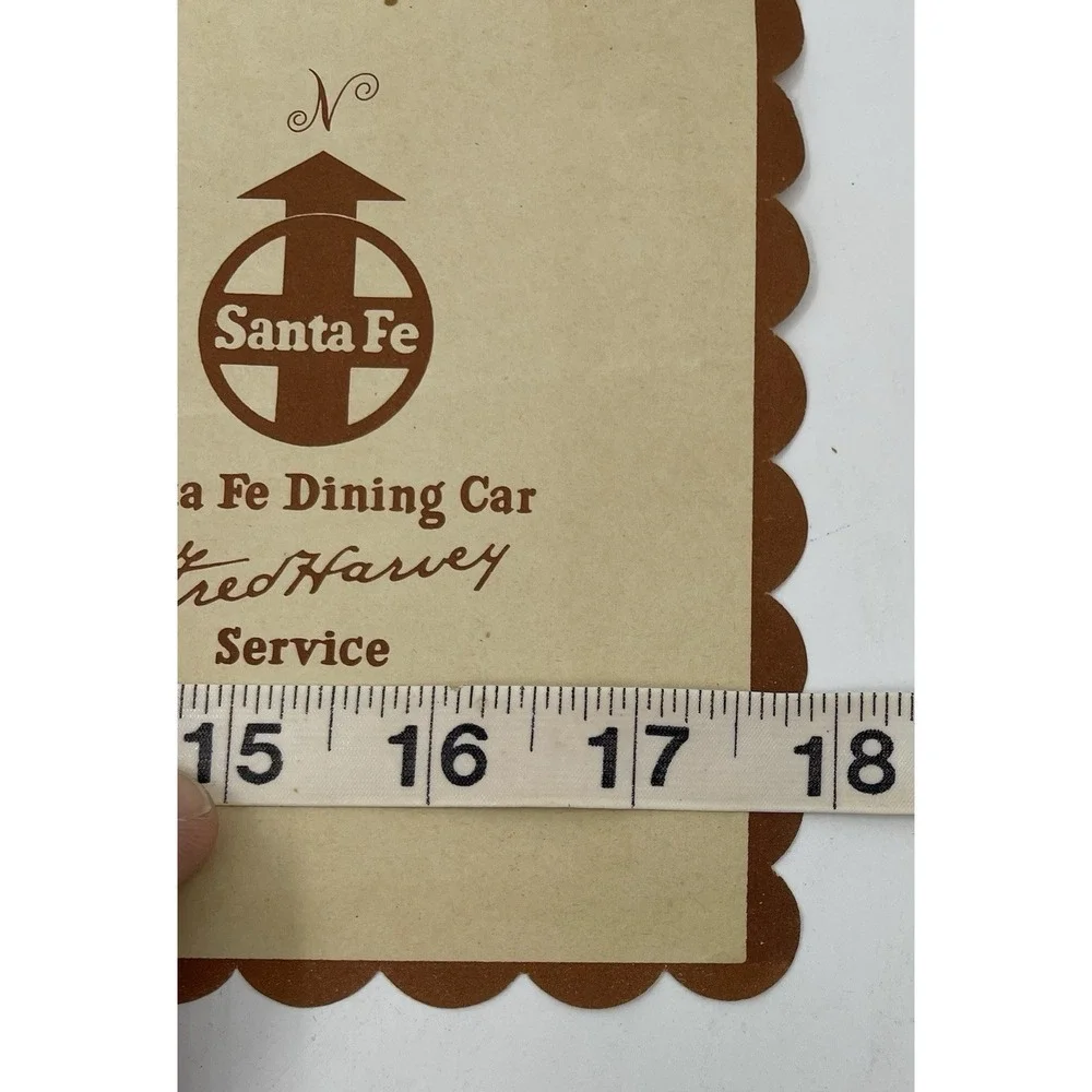 Vintage Illustrated Map Santa Fe Railroad Texas New Mexico 1950s Santa Fe Line
